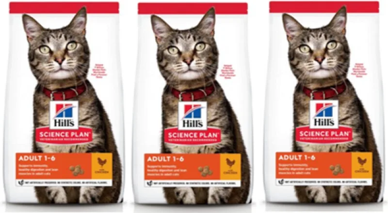 3x Hill's - feline Adult Kip - Kattenvoer - 1.5kg de Hill's – photo produit