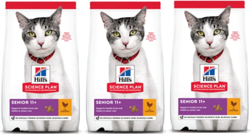 3x Hill's - Feline Senior 11+ Kip - Kattenvoer - 1.5kg de Hill's – photo produit