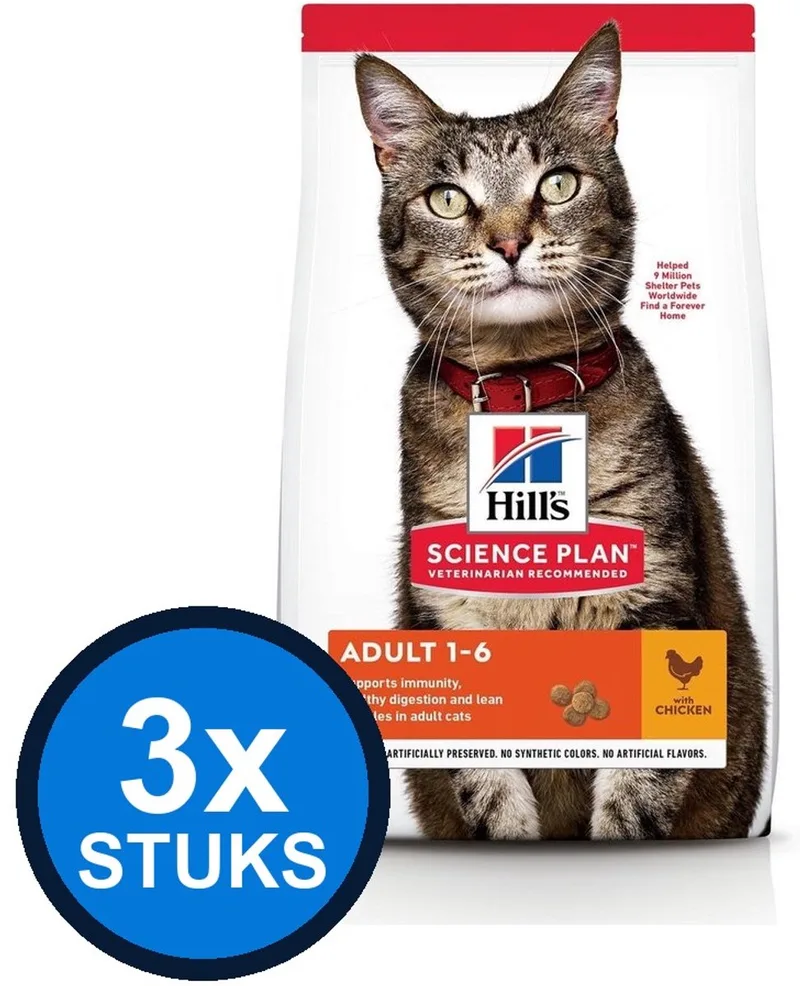 3x Hill's - Science Plan cat adult chicken 1,5kg - Kattenvoer - 1.5 kg by Hill's – product photo