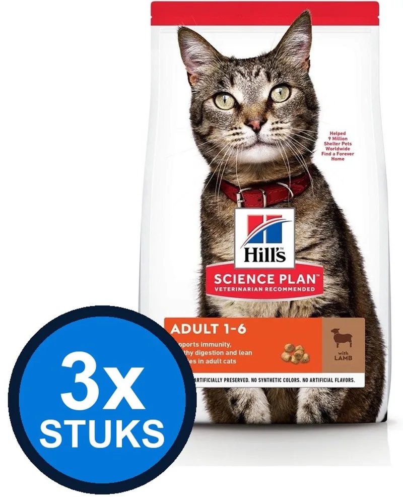3x Hill's - Science Plan cat adult lamb 1,5kg - Kattenvoer - 1.5 kg by Hill's – product photo