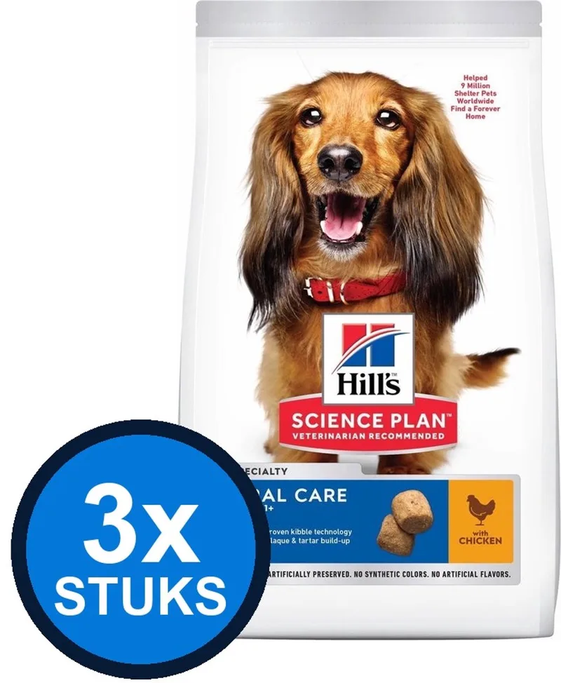 3x Hill's - Science Plan dog ad oral care chicken 2kg - Hondenvoer - 2 kg von Hill's – Produktfoto