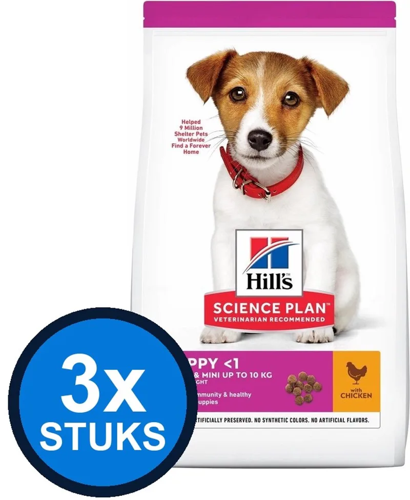 3x Hill's - Science Plan dog pup small&mini chicken 1,5kg - Hondenvoer - 1.5 kg von Hill's – Produktfoto