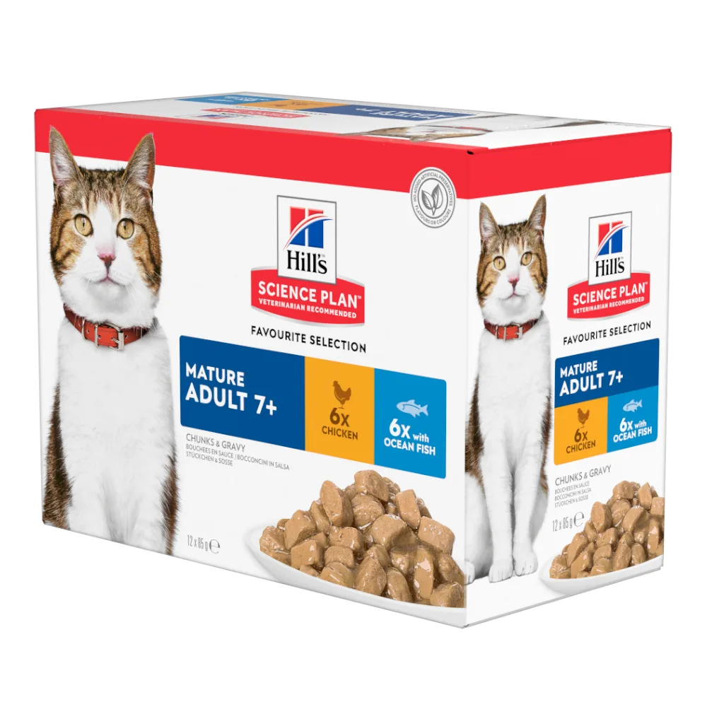 48x85g Mature Adult Vis selectie Hill's Science Plan Kattenvoer van Hill's – productfoto