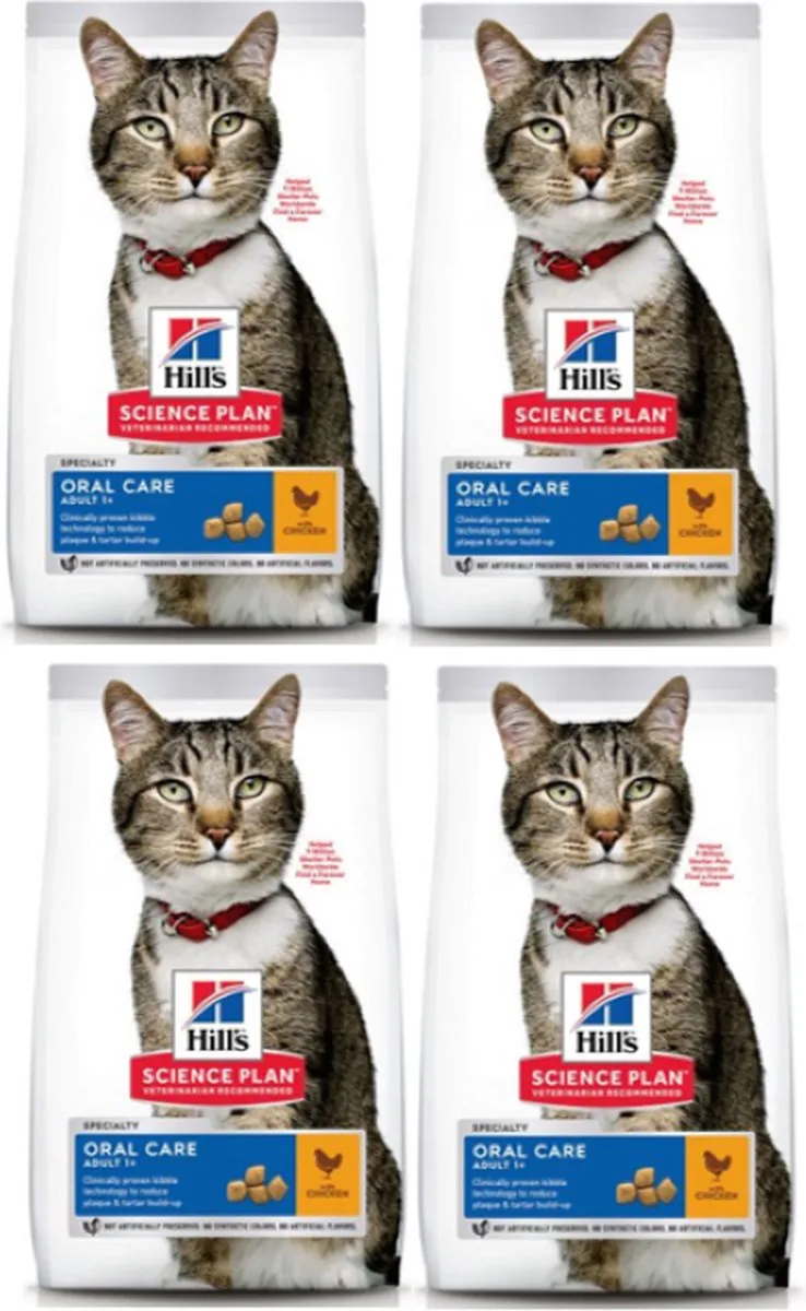 4x Hill's - feline adult oral care Kip - Kattenvoer - 1.5kg de Hill's – photo produit