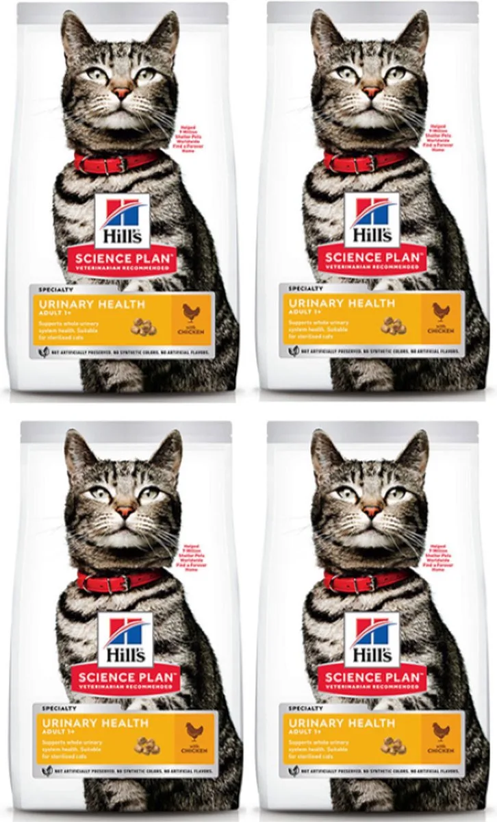 4x Hill's - feline adult urinary health Kip - Kattenvoer - 1.5kg von Hill's – Produktfoto