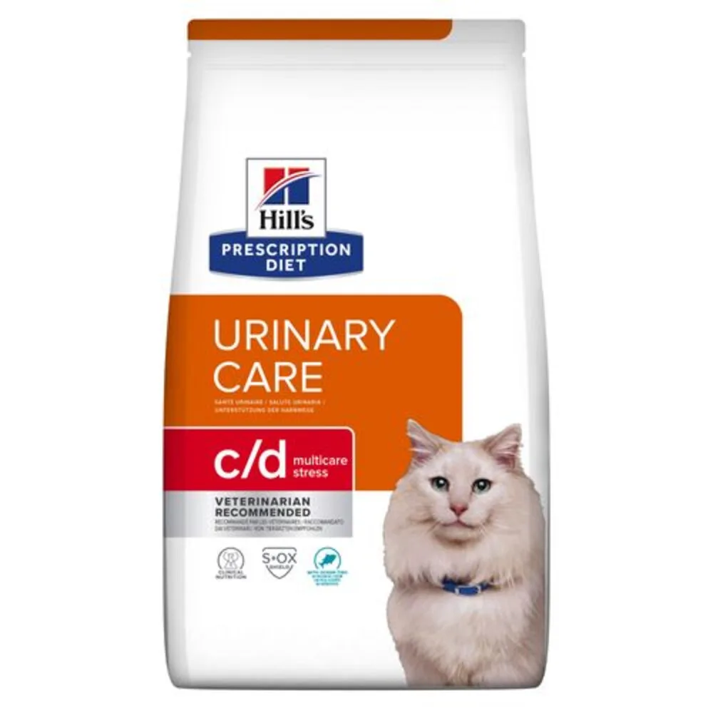 4x Hill's Prescription Diet Kattenvoer Droog c/d Multicare Stress Urinary Care Zeevis 3 kg de Hill's – photo produit