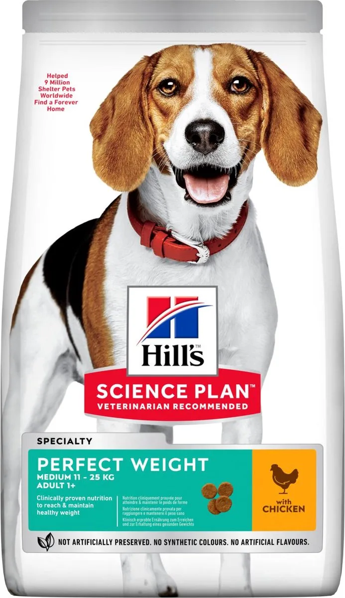 4x Hill's Science Plan - Adult Perfect Weight Medium met kip 2 kg de Hill's – photo produit