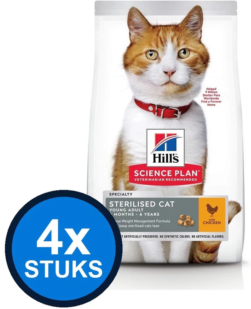 4x Hill's - Science Plan cat ad sterilised chk 1,5kg - Kattenvoer - 1.5 kg von Hill's – Produktfoto