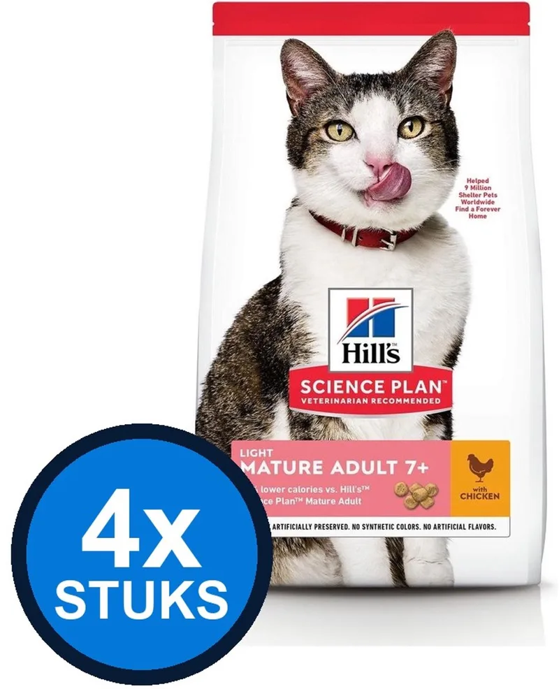 4x Hill's - Science Plan cat mat ad 7+ light chk 1,5kg - Kattenvoer - 1.5 kg by Hill's – product photo