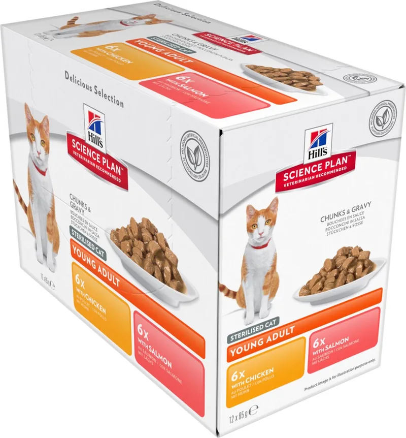 4x Hill's Science Plan Kattenvoer Sterilised Adult Multipack 12 x 85 gr de Hill's – photo produit