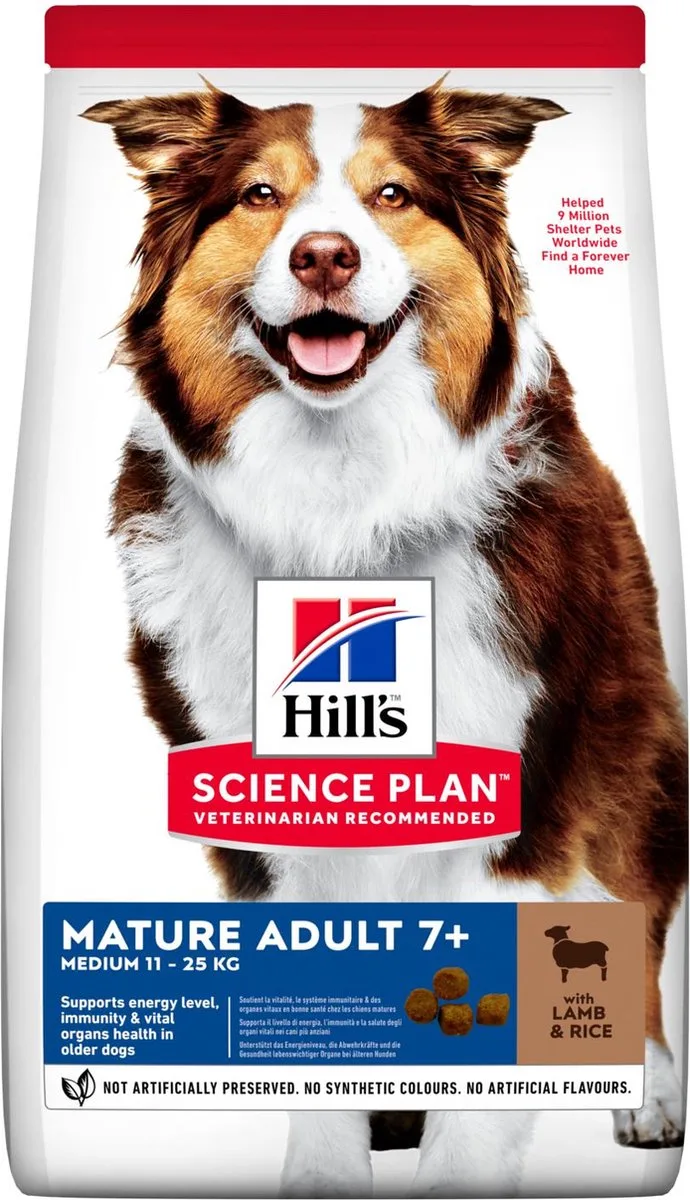 4x Hill's Science Plan - Mature Adult - Medium - lam en rijst 2.5 kg de Hill's – photo produit