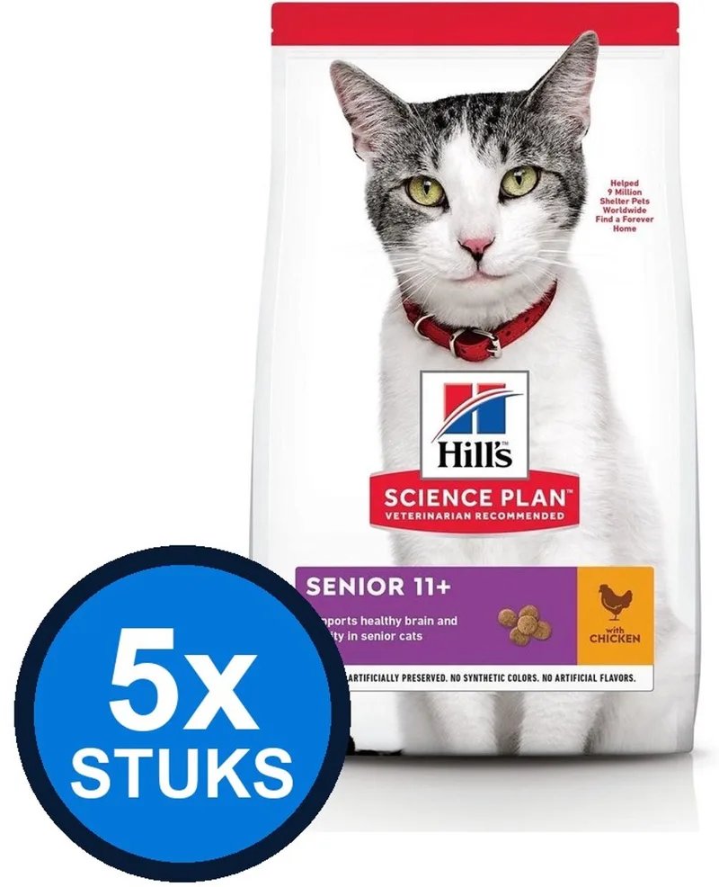 5x Hill's - Science Plan cat senior 11+ chicken 1,5kg - Kattenvoer - 1.5 kg by Hill's – product photo