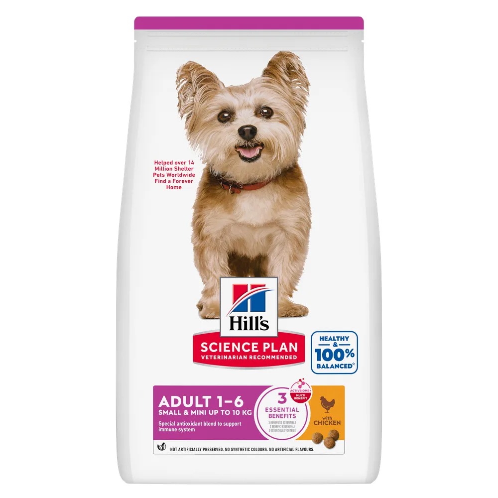 6kg Adult 1-6 Small & Mini met Kip Hill's Science Plan Hondenvoer de Hill's – photo produit
