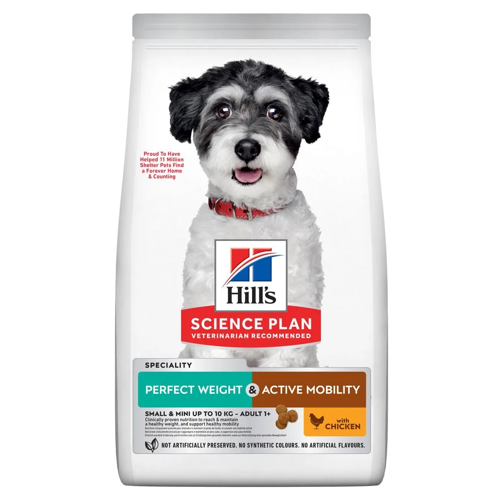 6kg Hill's Science Plan Adult Perfect Weight & Active Mobility Small & Mini met Kip Hondenvoer Droog van Hill's – productfoto