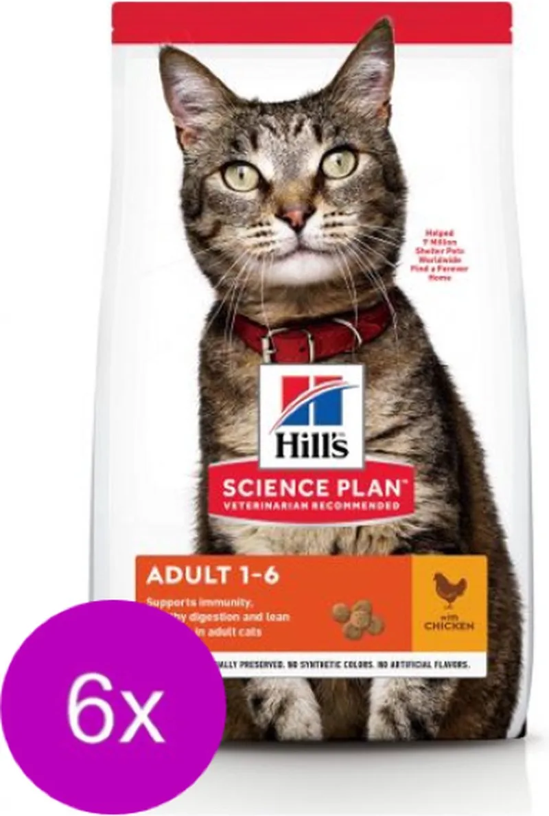 6x Hill's - feline Adult Kip - Kattenvoer - 1.5kg by Hill's – product photo