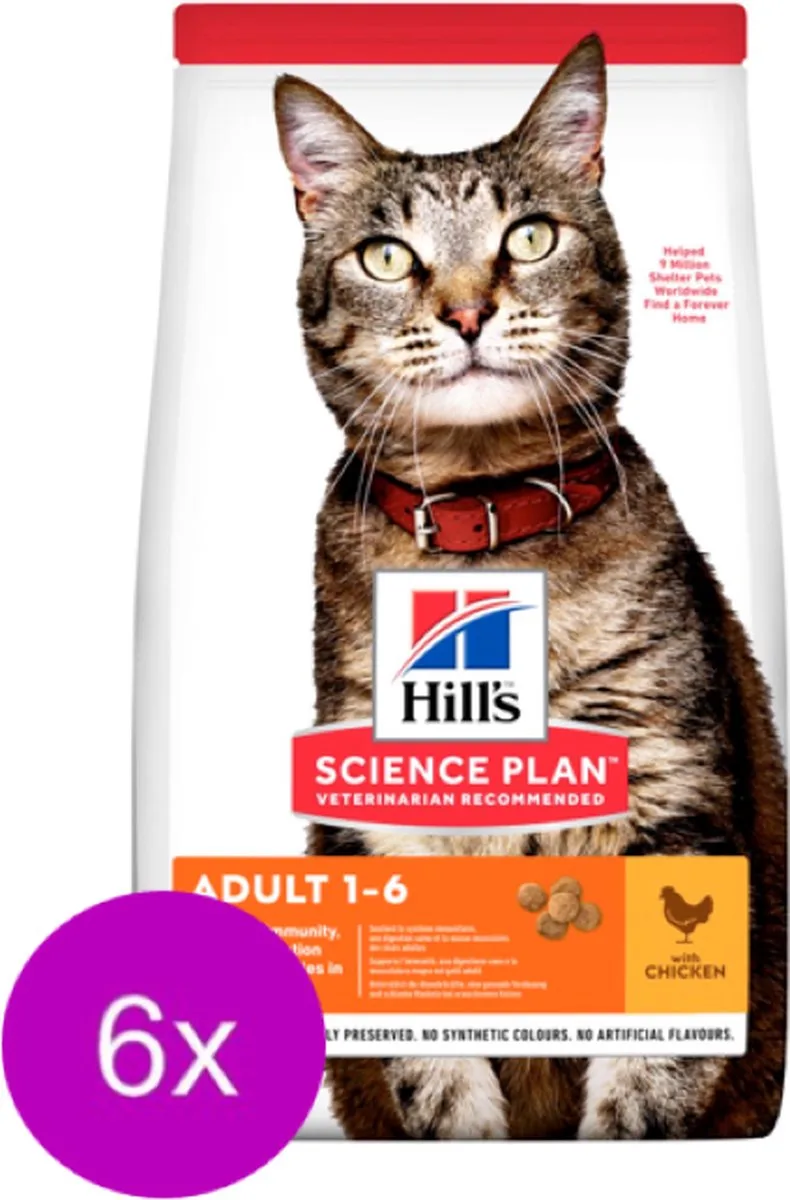 6x Hill's - feline Adult Kip - Kattenvoer - 300g de Hill's – photo produit