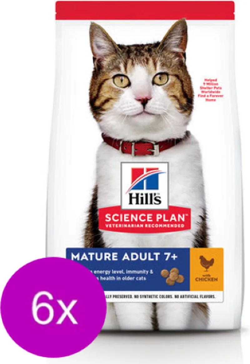 6x Hill's - Feline Mature Adult Kip - Kattenvoer - 1.5kg von Hill's – Produktfoto