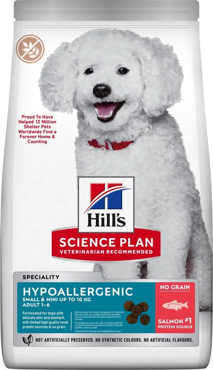 6x Hill's Science Plan Adult Hypoallergenic Small & Mini met zalm 1,5 kg de Hill's – photo produit