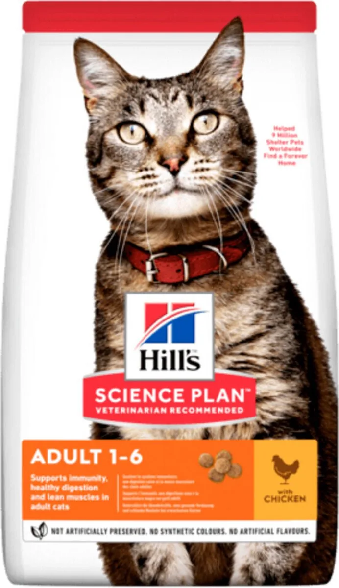 6x Hill's Science Plan Kattenvoer Adult Kip 1,5 kg de Hill's – photo produit