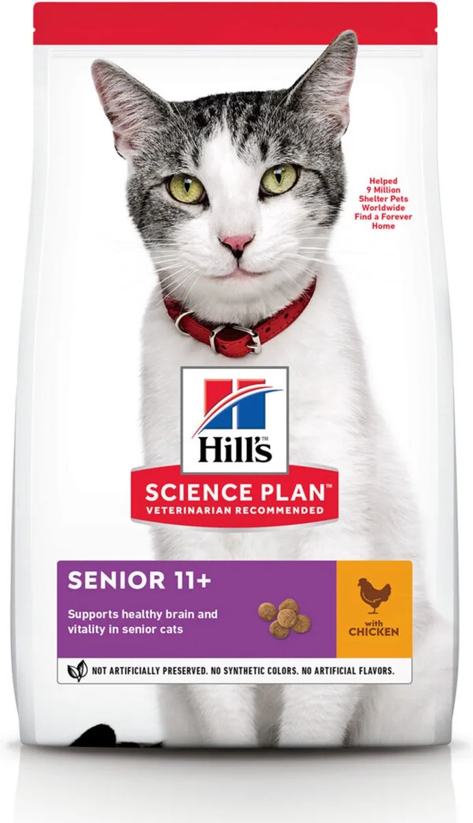 6x Hill's Science Plan Kattenvoer Senior 11+ Kip 1,5 kg von Hill's – Produktfoto
