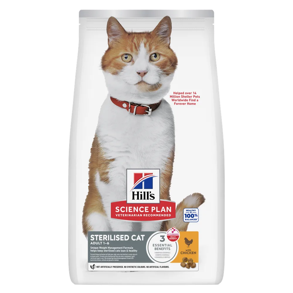 1,5kg Adult Sterilised Cat met Kip Hill's Science Plan Kattenvoer de Hill's – photo produit