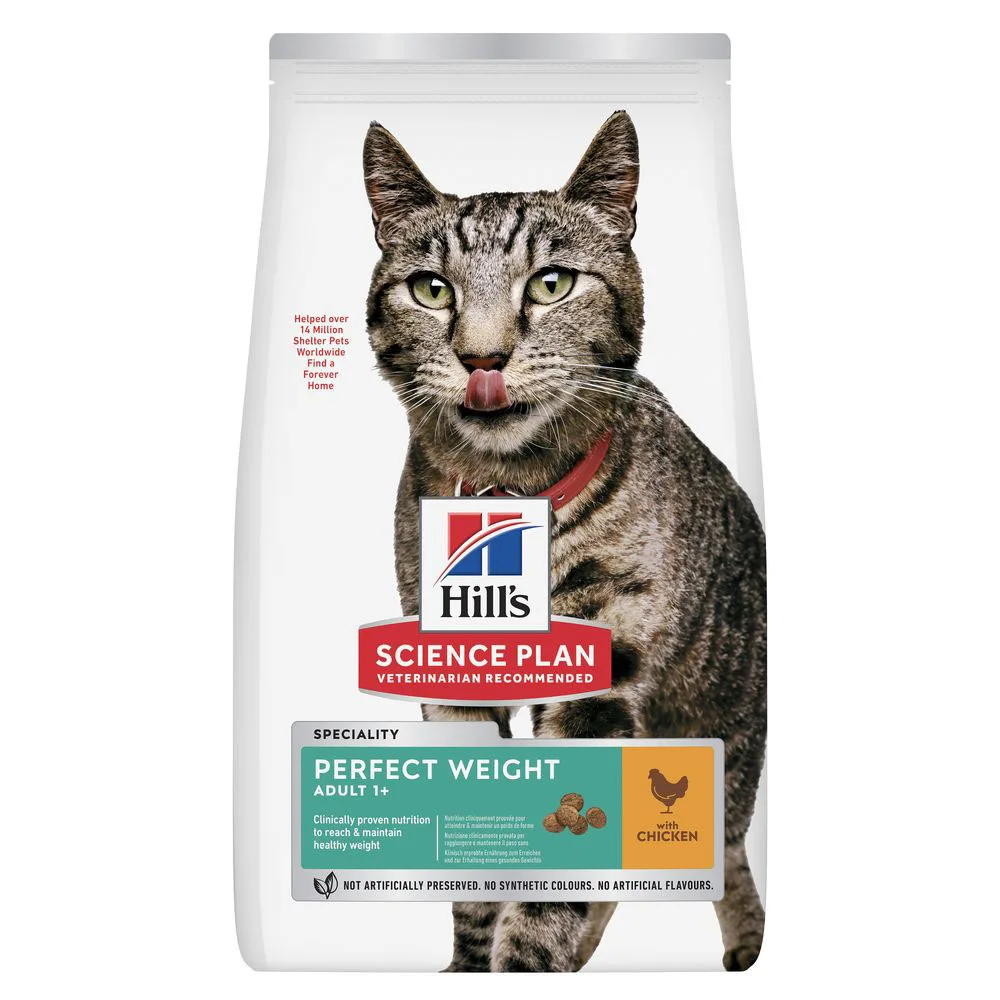 7kg Adult 1+ Perfect Weight Kip Hill's Science Plan Kattenvoer van Hill's – productfoto