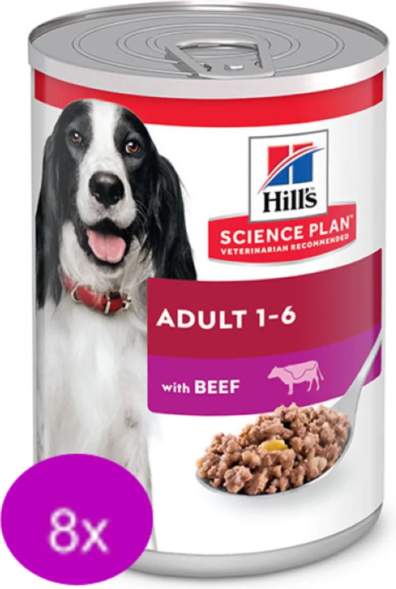 8x Hill's Science Plan Adult Rund in Blik - Hondenvoer - 370g by Hill's – product photo