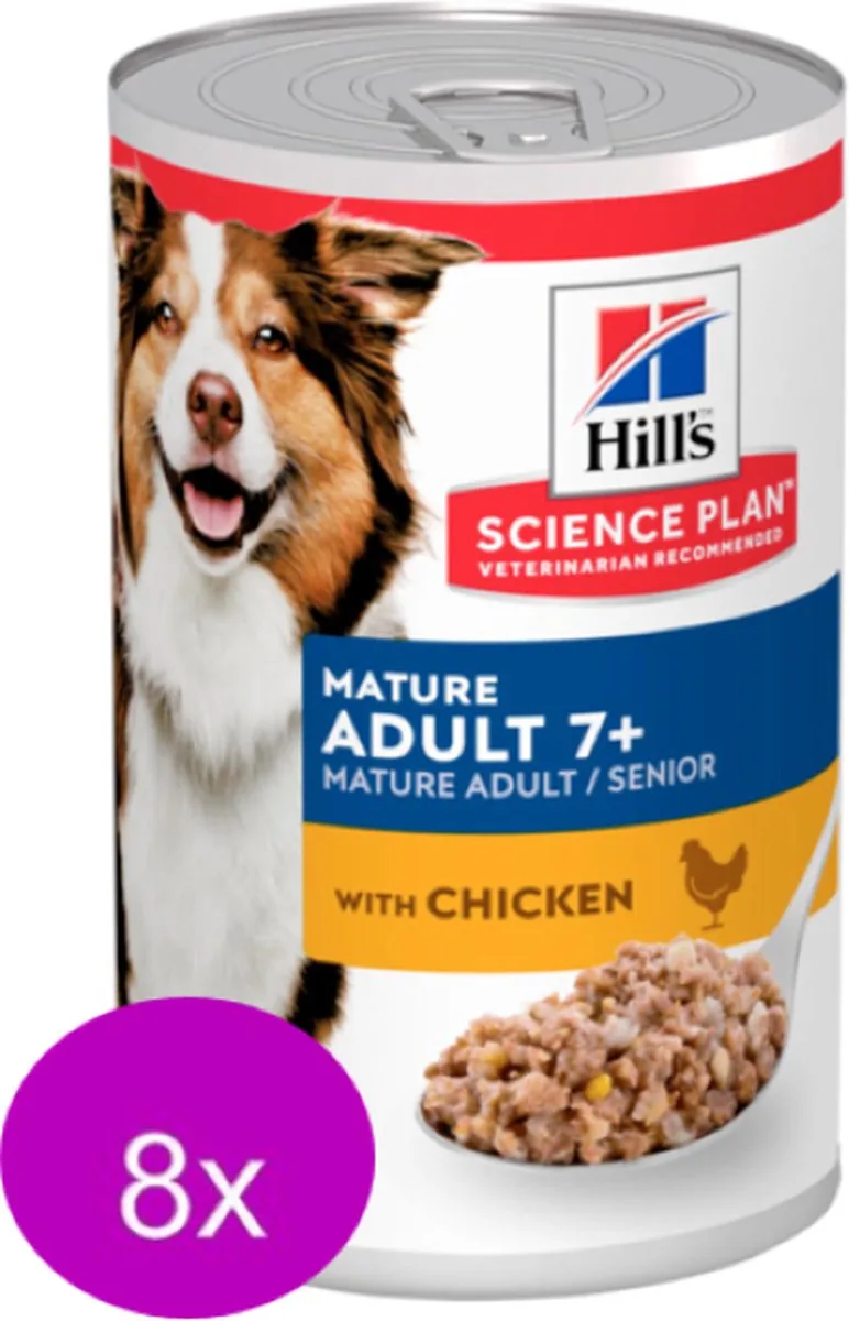 8x Hill's - Science Plan Mature adult Kip in blik - Hondenvoer - 370g by Hill's – product photo