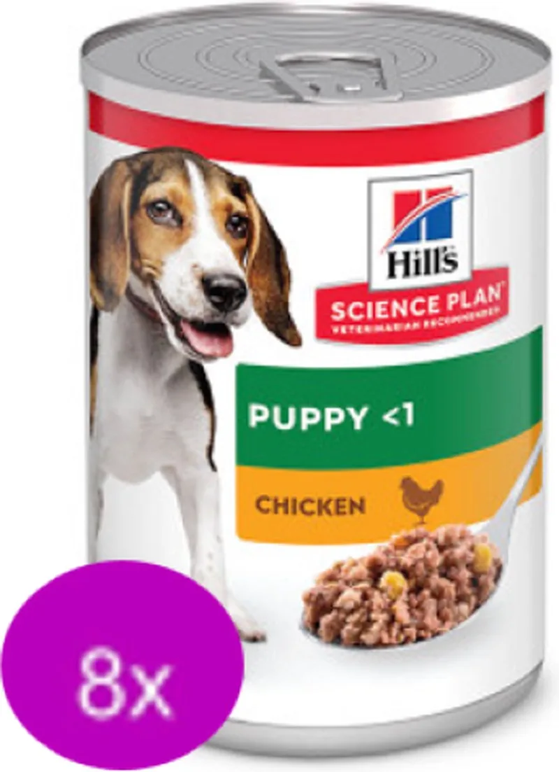8x Hill's - Science Plan puppy Kip in blik - Hondenvoer - 370g de Hill's – photo produit