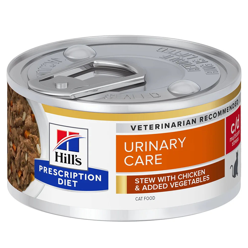 Prescription Diet Feline C / d Urinary Stress Poulet et légumes 85 gr de Hill's – photo produit