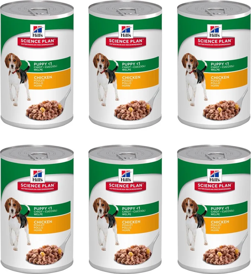 Canine Puppy - Kip - Hondenvoer - 6 x 370 g fra Hill's – produktbillede