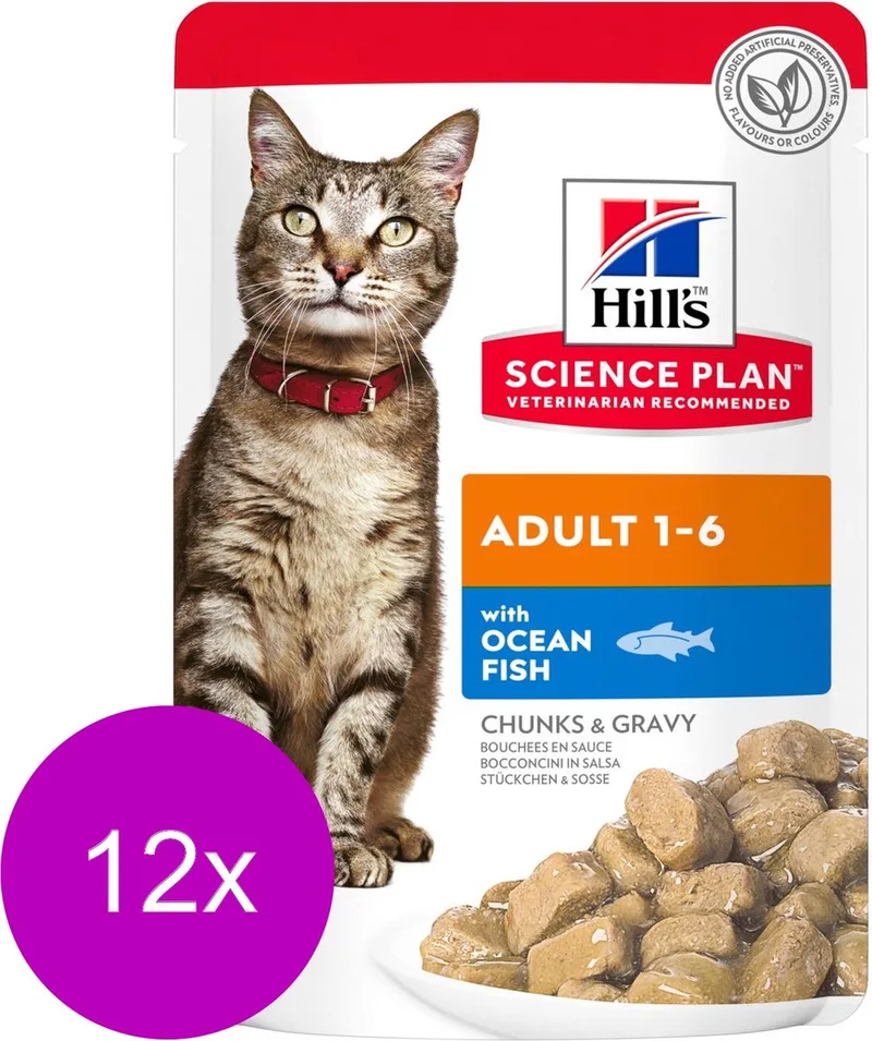 Feline Pouch Adult Kattenvoer - Oceaan Vis - 85 gr von Hill's – Produktfoto