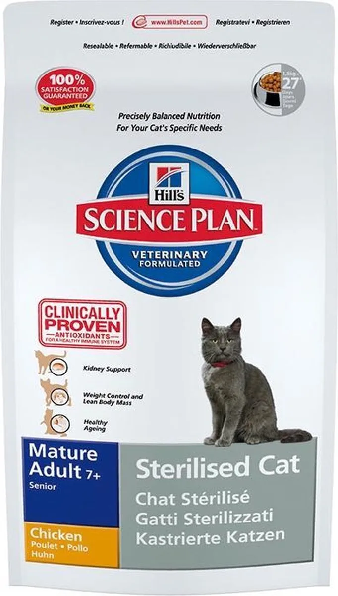 Feline Sterilised Cat - Mature Adult 7+ - Kip - Kattenvoer - 1,5 kg de Hill's – photo produit