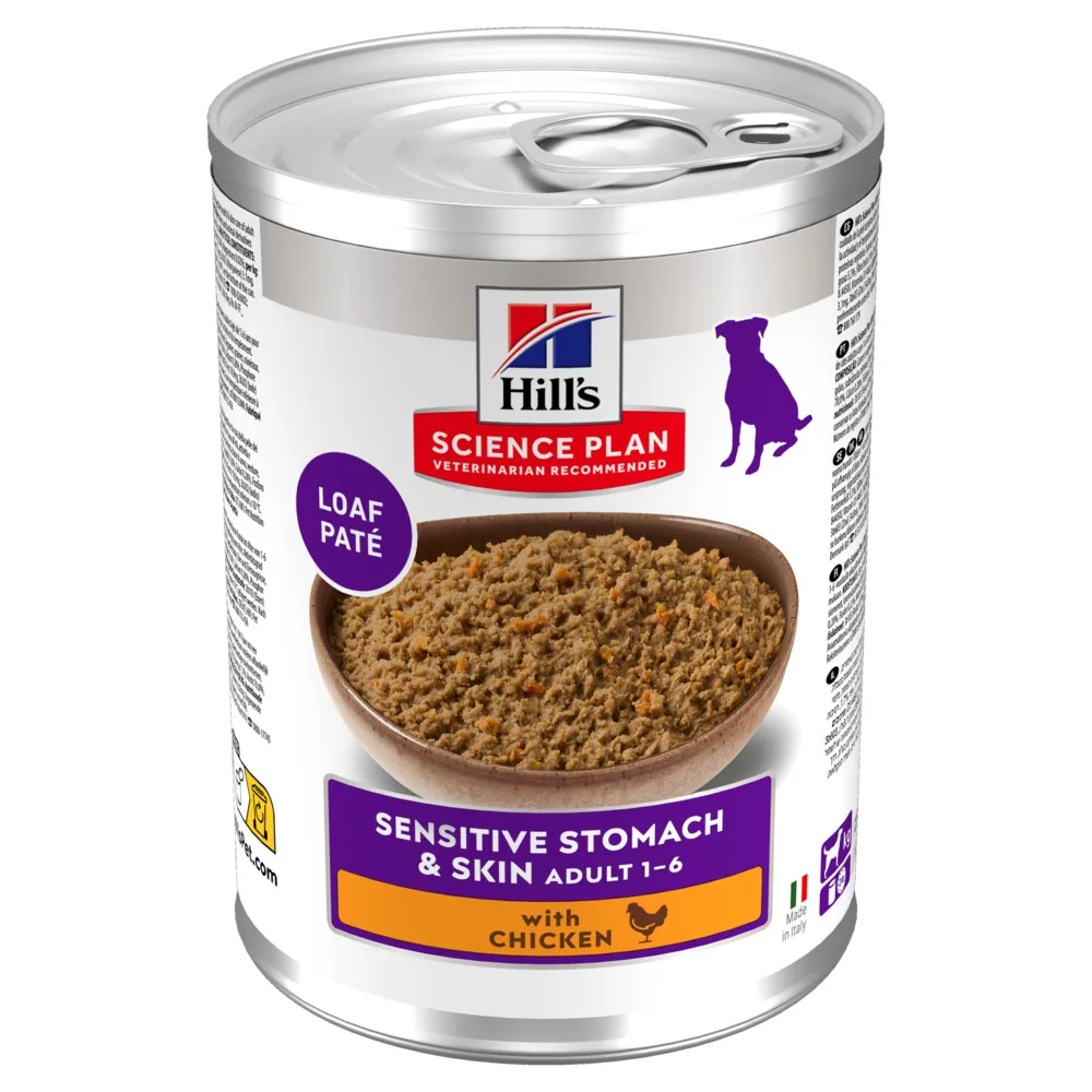 Hondenvoer Nat Adult Sensitive Stomach & Skin Kip & Groenten 12 x 370 gr by Hill's – product photo