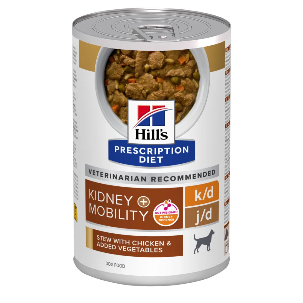 Hondenvoer Nat k/d+Mobility met ActivBiome+ Kidney Defense Kip 12 x 370 gr de Hill's – photo produit