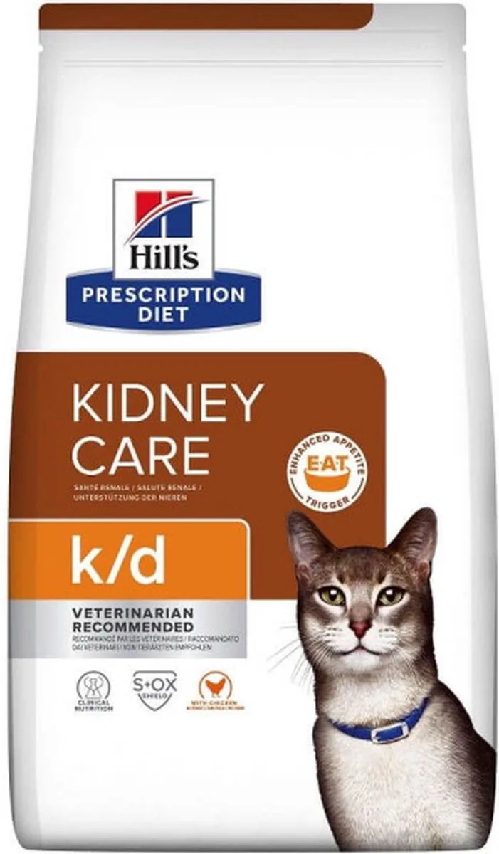 k/d Kidney Care - Kattenvoer - Kip - 3 kg - Ondersteuning van de Nierfunctie - Dieetvoeding voor Volwassen Katten by Hill's – product photo