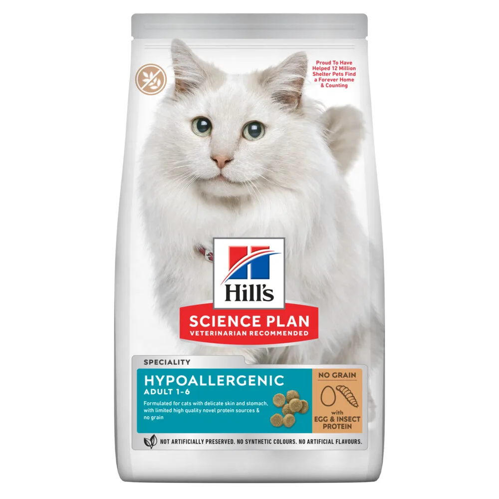 Kattenvoer Droog Adult Hypoallergenic Egg & Insect Protein 7 kg by Hill's – product photo