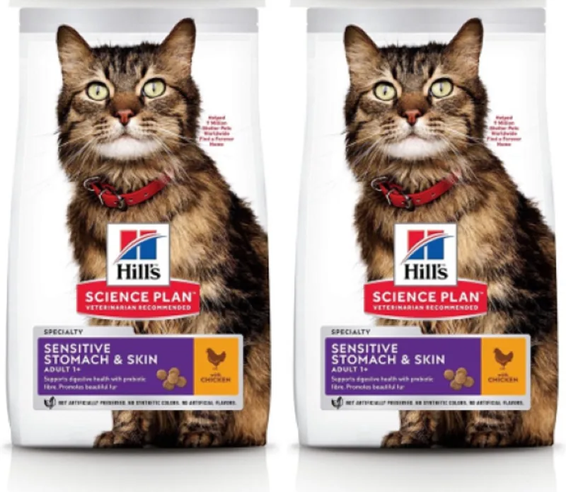 Kattenvoer - Feline Adult Sensitive Stomach & Skin Kip - 2x 1.5kg by Hill's – product photo