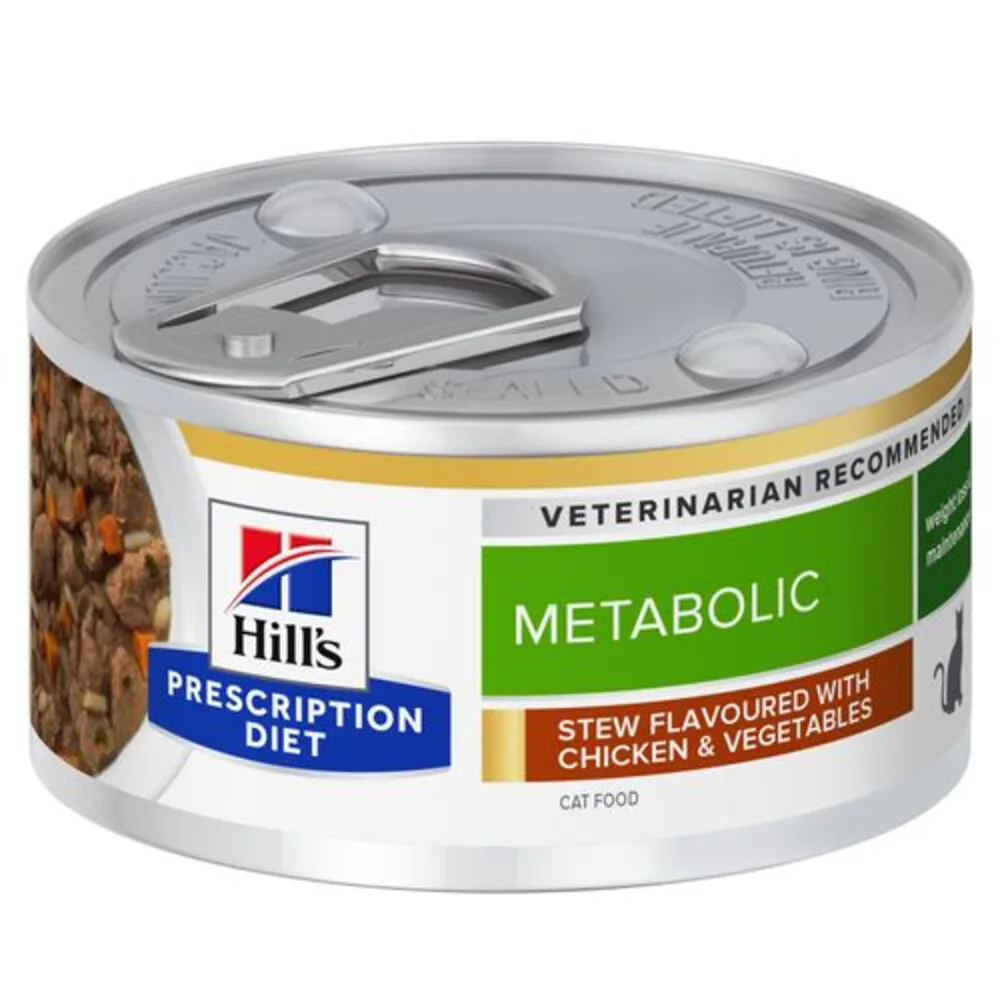 Kattenvoer Nat Metabolic Weight Management Stoofpotje Kip 24 x 82 gr van Hill's – productfoto