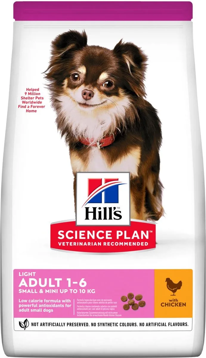 Light Small & Mini Adult Hondenvoer met Kip 6x1,5kg de Hill's – photo produit