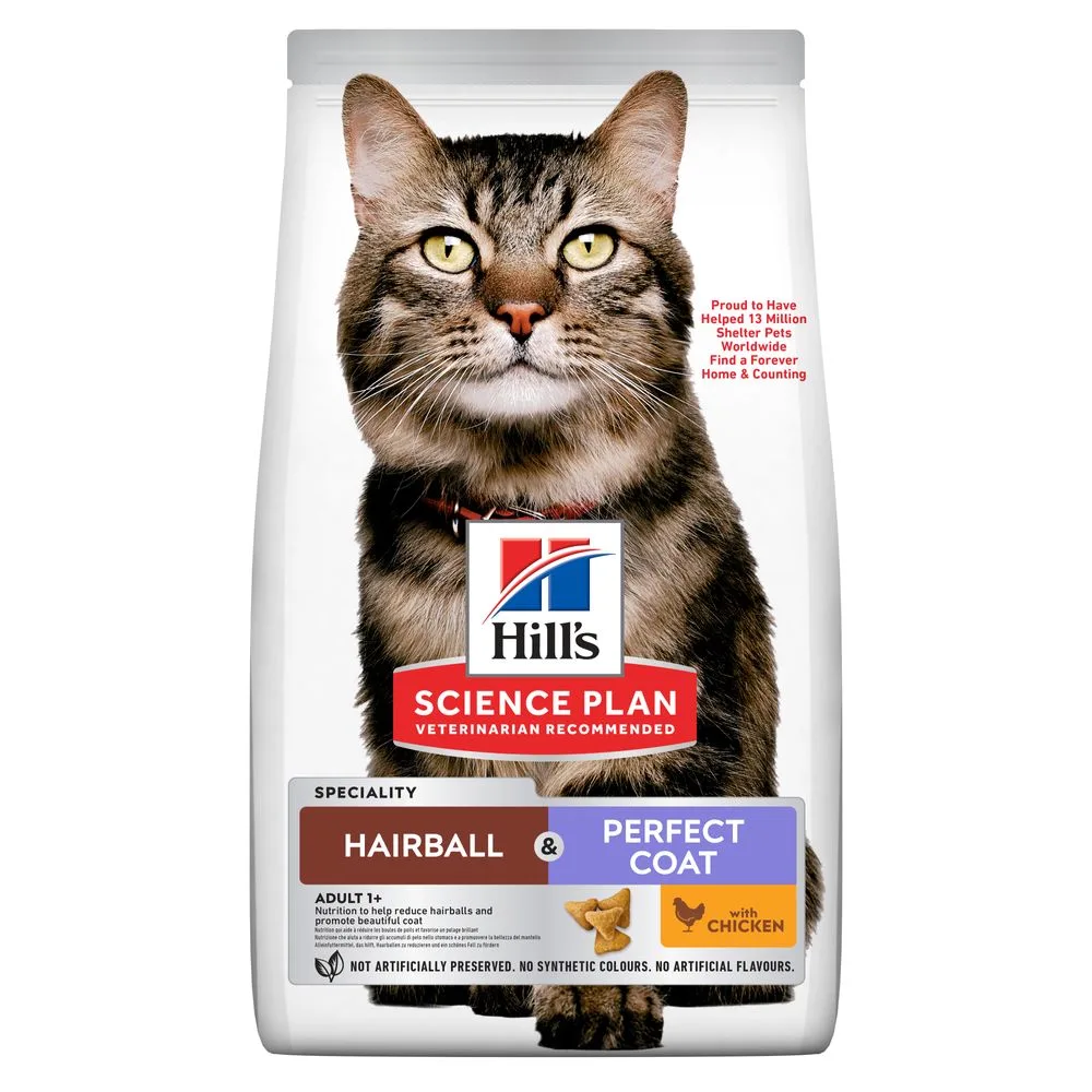 3kg Hill's Science Plan Adult Hairball & Perfect Coat Kip Kattenvoer droog van Hill's – productfoto