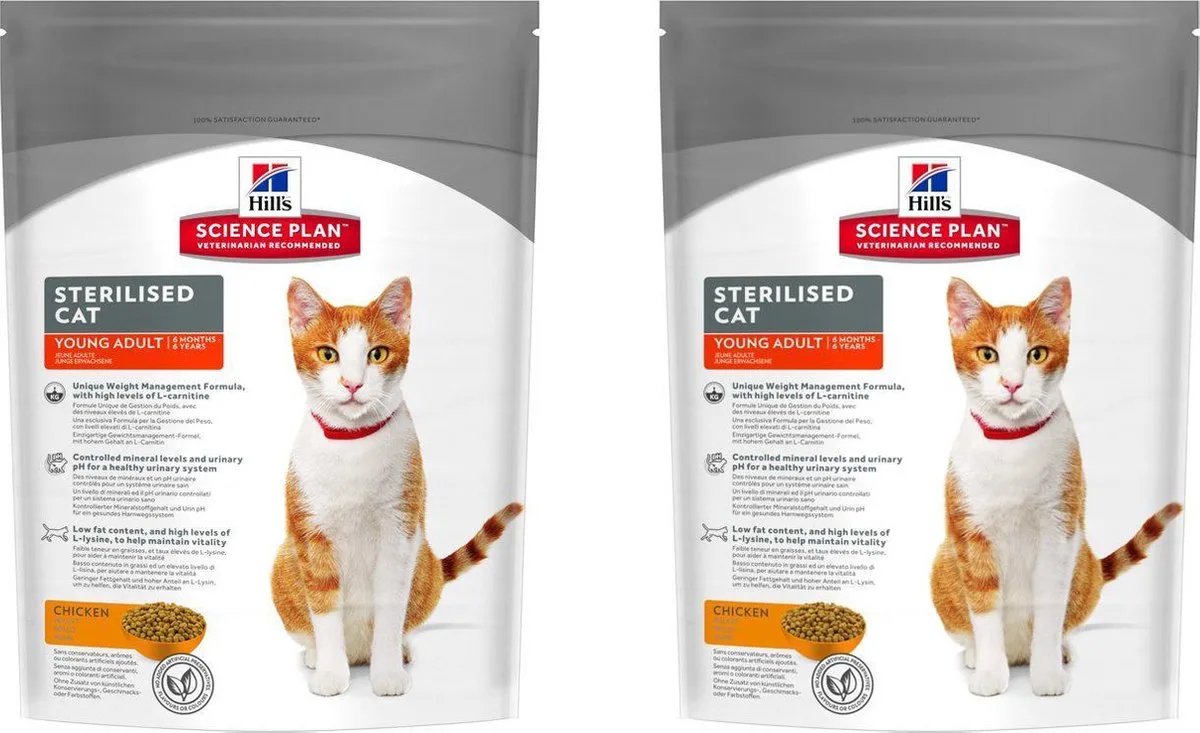 young adult sterilised kat kip 300g per 2 verpakkingen van Hill's – productfoto