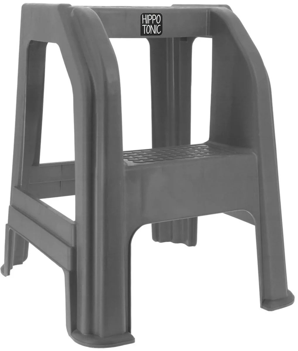 Two Step Mount Trapladdertje Zilver von Hippo-Tonic in Grau – Produktfoto