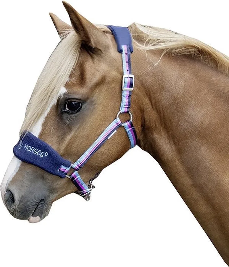 Halster -Funny Horses- Shetland pony by HKM in Dark blue, Blue, Donkerroze – product photo