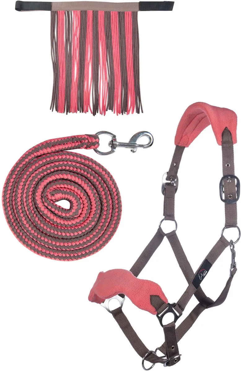 Halster set met karabijnhaak & vliegenfrontriem de HKM en Petrol, Bleu foncé – photo produit