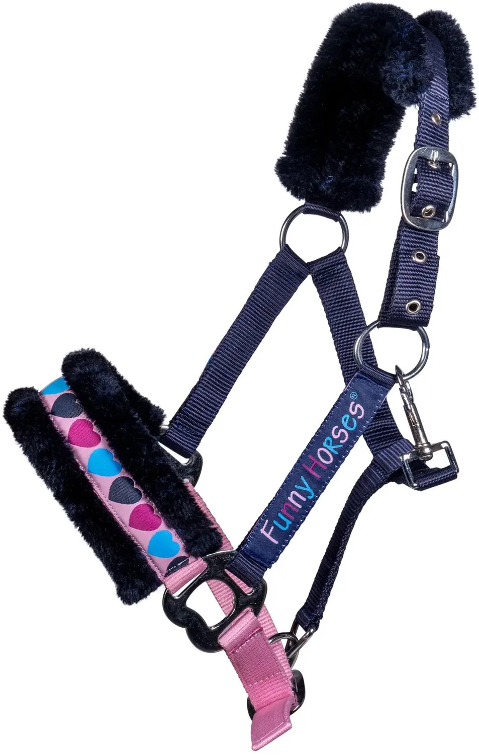 Halster voor bontpaard HKM Funny Horses Hearts by HKM in Dark blue – product photo