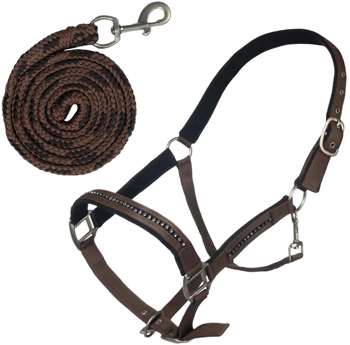 Halster voor paard met musketon HKM by HKM in Dunkelbraun – product photo
