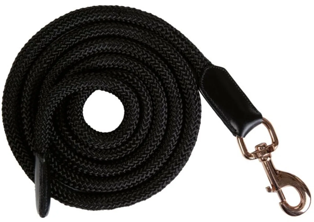 Halstertouw -Rosegold Glamour- Style karabijnhaak by HKM in Black – product photo