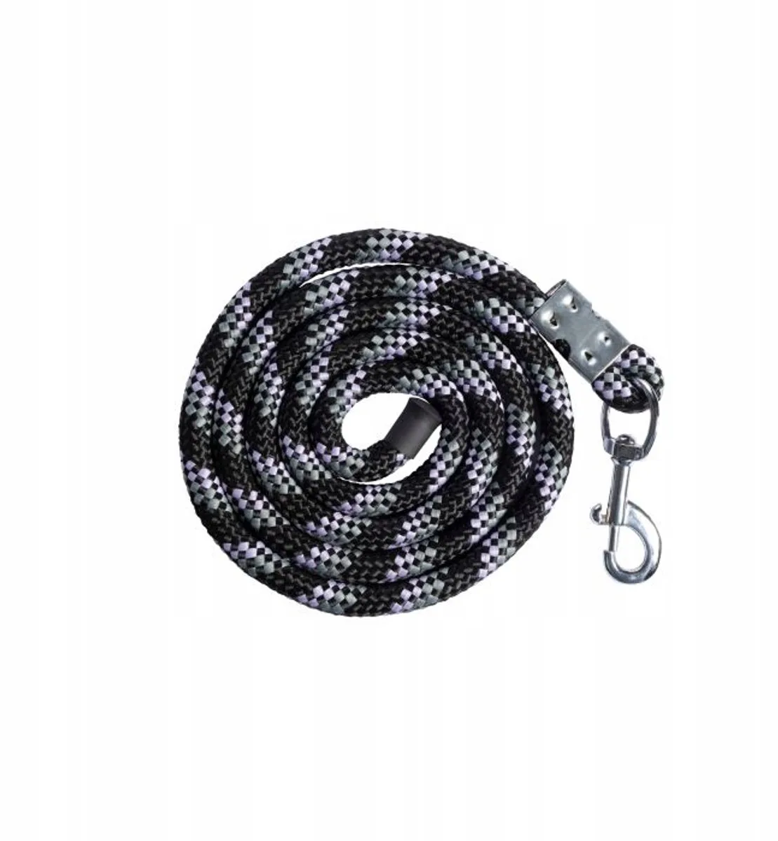 Haveneiland Basic Zwart Longe met Karabijnhaak 1.80m de HKM – photo produit