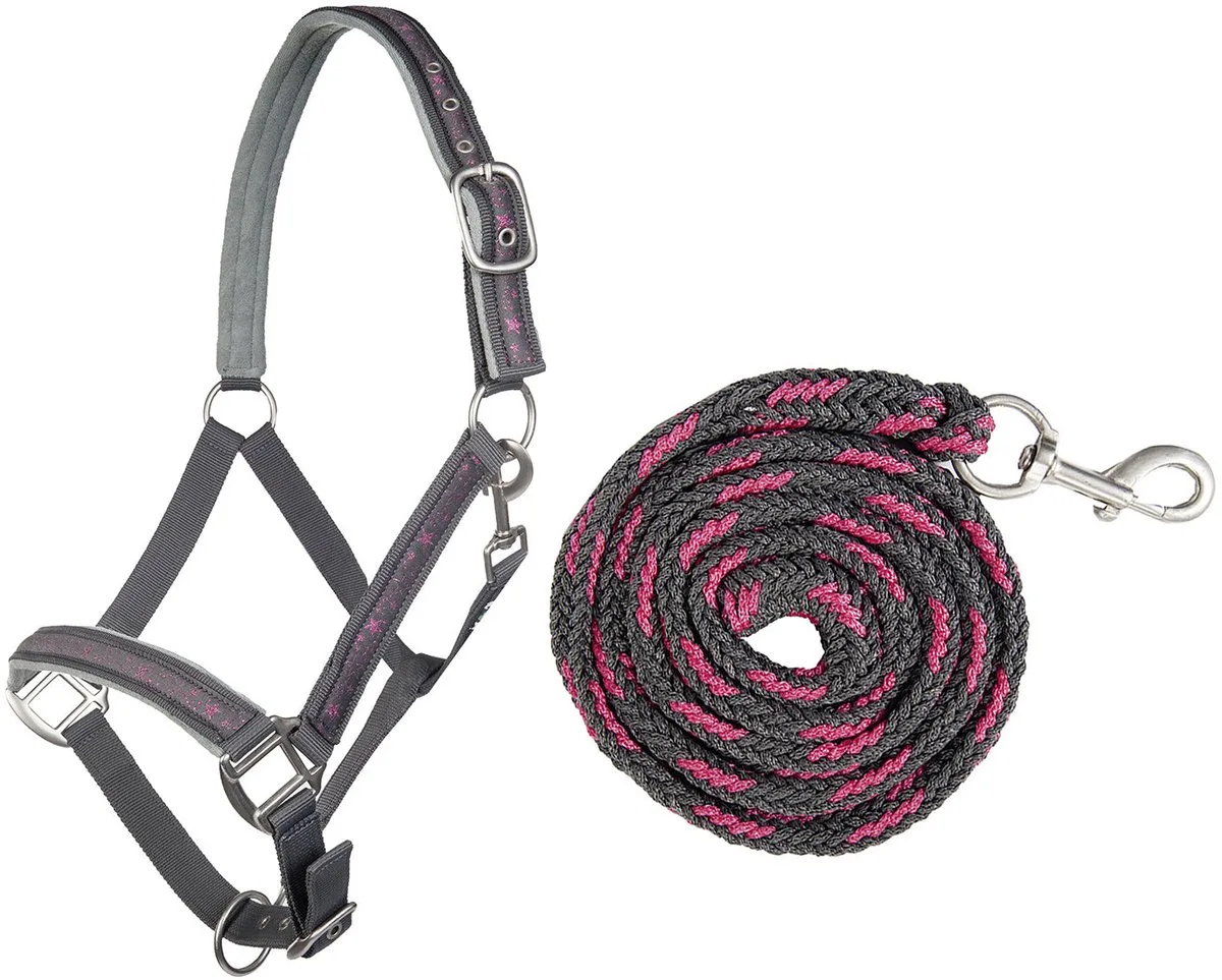 Longeerk voor paard met longe en karabijnhaak HKM by HKM in Dark blue – product photo
